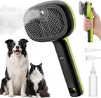 Cat Steam Brush, Self-Cleaning Steam Cat Brush with 2 Water Spray Modes, Large Capacity Tank, Steaming Renu Dog Brush for Shedding Massaging Grooming, Cool Mist Only