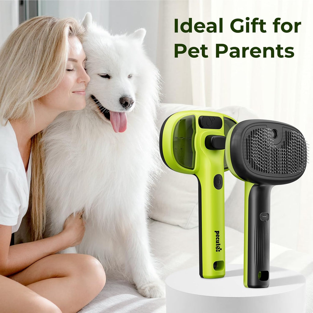 Cat Steam Brush, Self-Cleaning Steam Cat Brush with 2 Water Spray Modes, Large Capacity Tank, Steaming Renu Dog Brush for Shedding Massaging Grooming, Cool Mist Only