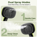Cat Steam Brush, Self-Cleaning Steam Cat Brush with 2 Water Spray Modes, Large Capacity Tank, Steaming Renu Dog Brush for Shedding Massaging Grooming, Cool Mist Only