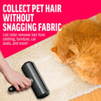 Pet Hair Remover and Reusable Lint Roller - Cat and Dog Hair Remover for Furniture, Couch, Carpet, Clothing and Bedding - Portable, Multi-Surface Fur Removal Tool (Black)